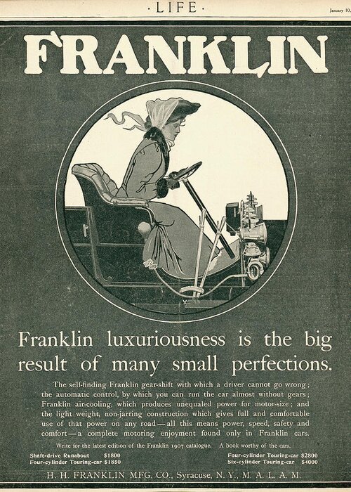 Vintage Automobile Ad Greeting Card featuring the mixed media Franklin Automobile Advertisement by Unknown