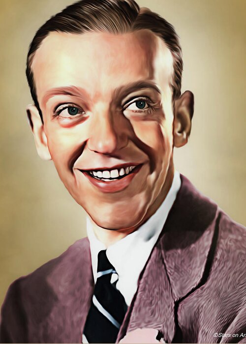 Bio Greeting Card featuring the painting Fred Astaire illustration -b1 by Movie World Posters