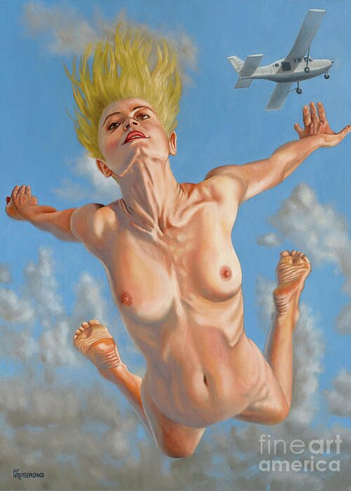 Nude Greeting Card featuring the painting Freedom by Ken Kvamme
