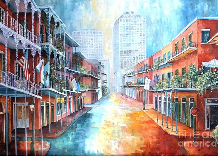 New Orleans Greeting Card featuring the painting French Quarter Royal by Diane Millsap
