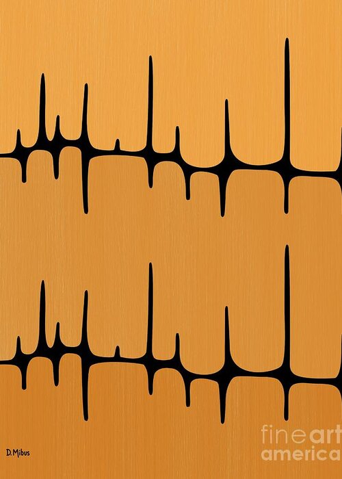 Sounds Waves Greeting Card featuring the digital art Frequency in Oranges by Donna Mibus