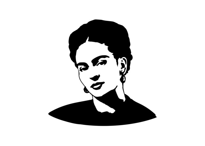 Frida Kahlo portrait in black and white Greeting Card by Norman W