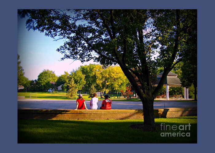 Recreation Greeting Card featuring the photograph Friends At The Park by Frank J Casella