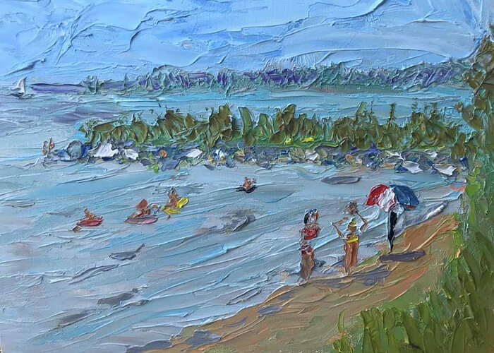  Greeting Card featuring the painting Ft Smallwood Beach #2 by John Macarthur
