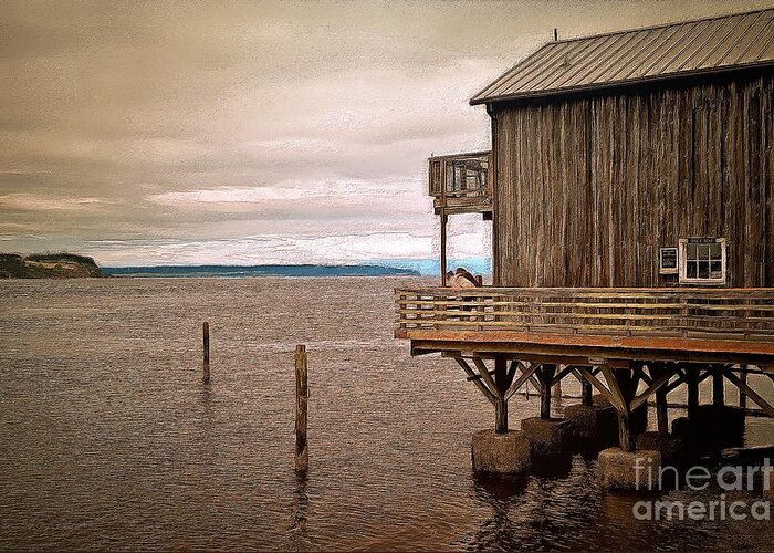 Wharf Greeting Card featuring the photograph Fugue on the San Juan de Fuca by Sea Change Vibes