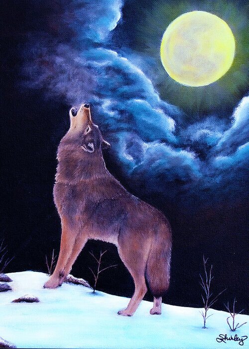 Wolf Greeting Card featuring the painting The Wandering Wolf by Shirley Dutchkowski