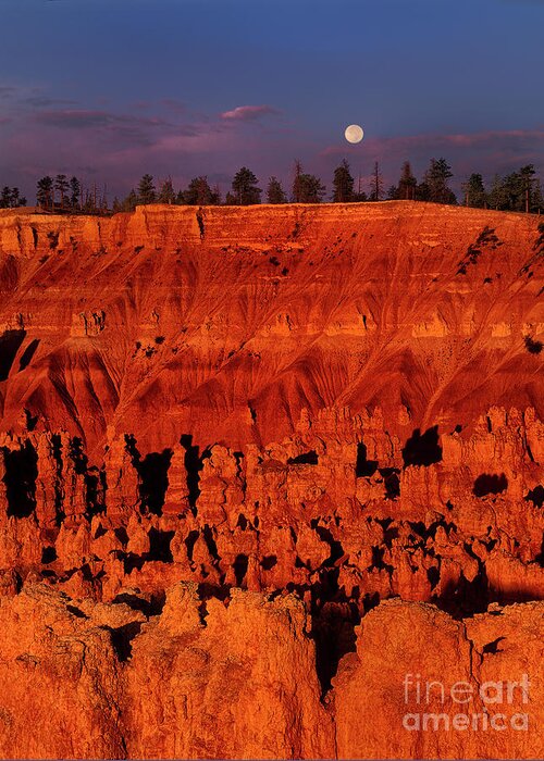 Dave Welling Greeting Card featuring the photograph Full Moon Silent City Bryce Canyon National Park Utah by Dave Welling