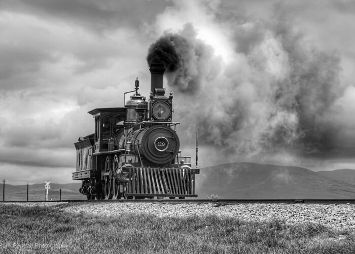 Train Greeting Card featuring the photograph Full Steam Ahead by Pam Rendall