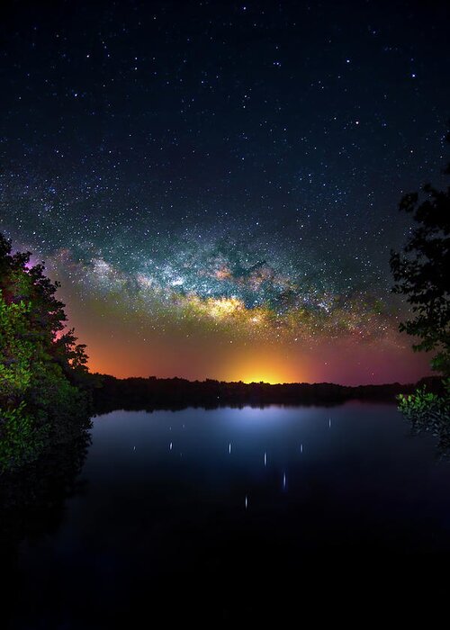 Milky Way Greeting Card featuring the photograph Galaxy Island by Mark Andrew Thomas