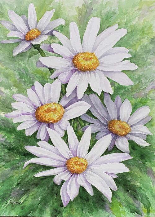 Daisy Greeting Card featuring the painting Garden Daisies by Lori Taylor