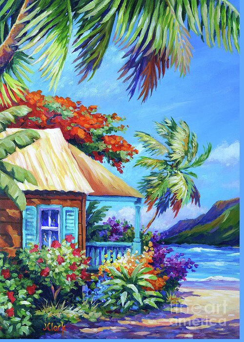 Princeville Greeting Card featuring the painting Garden Isle by John Clark