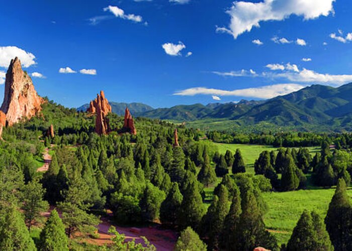 Colorado Greeting Card featuring the photograph Garden of the Gods Panorama at it's Best by John Hoffman