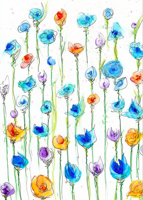 Flower Greeting Card featuring the painting Garden Party II by Kimberly Deene Langlois
