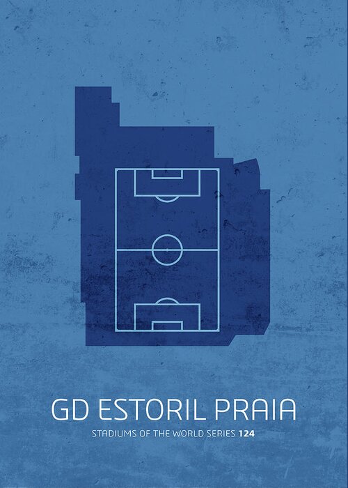 Gd Greeting Card featuring the mixed media GD Estoril Praia Stadium Football Soccer Minimalist Series by Design Turnpike