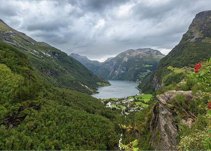 Landscape Greeting Card featuring the photograph Geiranger, Norway by Andreas Levi