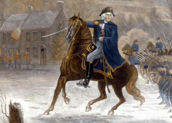 George Greeting Card featuring the photograph George Washington Battle-of-Trenton by Action