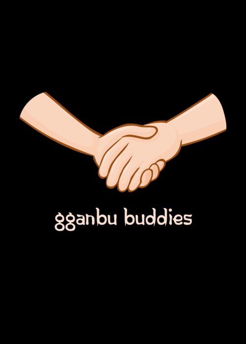 Gganbu Greeting Card featuring the digital art Gganbu Buddies by Flippin Sweet Gear