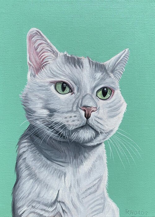 Pet Portrait Greeting Card featuring the painting Ghost by Nathan Rhoads