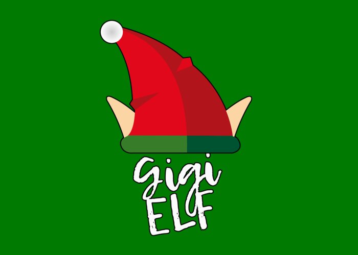 Christmas 2023 Greeting Card featuring the digital art Gigi Elf Christmas Costume by Flippin Sweet Gear