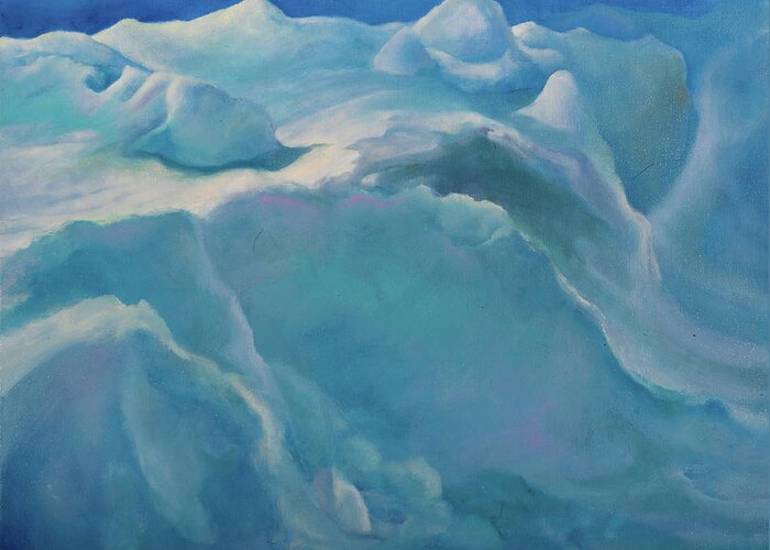 Glacier Greeting Card featuring the painting Glacial by Carol Klingel