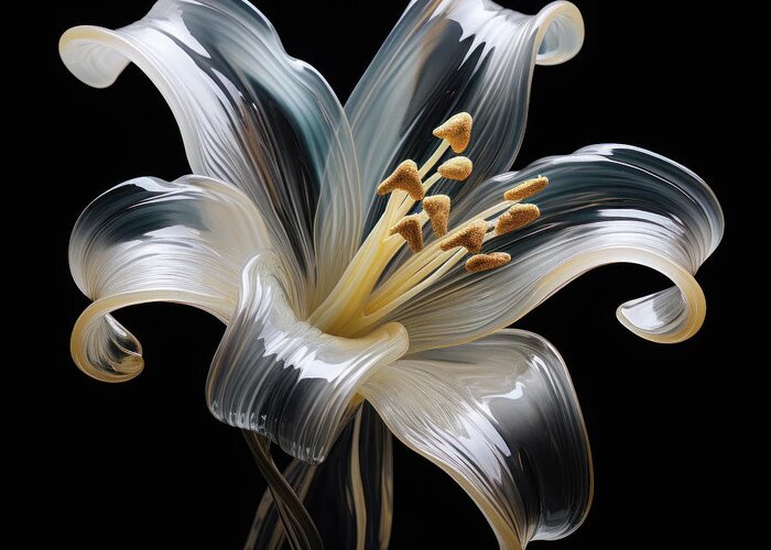 Lily Greeting Card featuring the digital art Glass Lily by Imagine ART