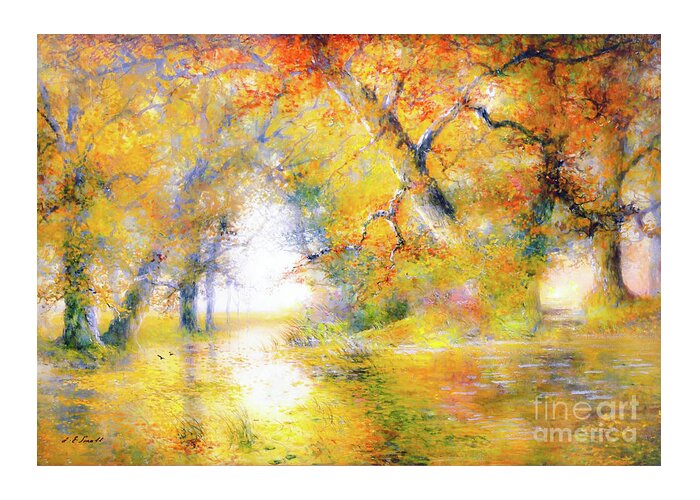 Landscape Greeting Card featuring the painting Gleaming Streams by Jane Small