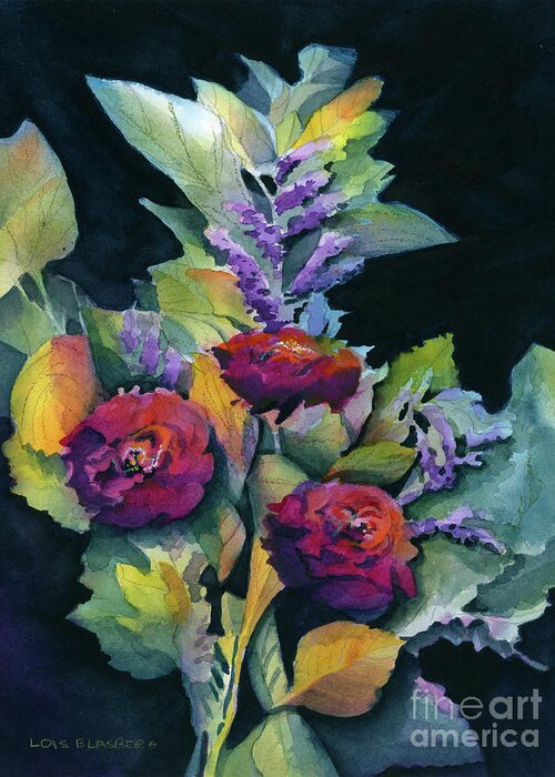 Floral Greeting Card featuring the painting Glorious by Lois Blasberg