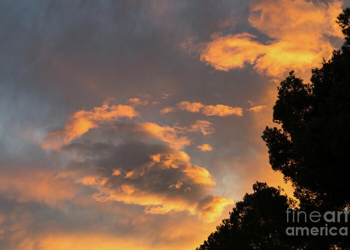 Clouds Greeting Card featuring the photograph Glowing sky by Adriana Mueller