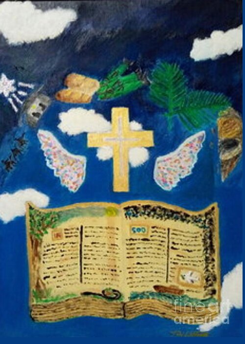 Church Greeting Card featuring the painting God's Stories by David Westwood