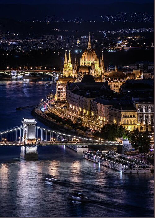 Budapest Greeting Card featuring the photograph Golden Budapest by Jaroslaw Blaminsky