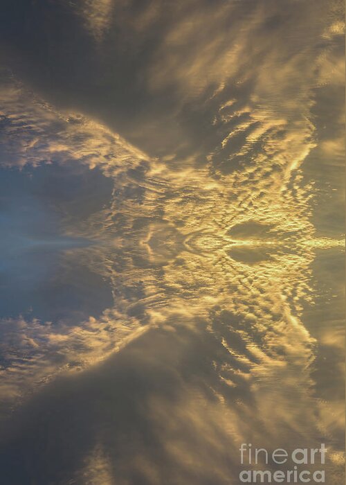 Clouds Greeting Card featuring the digital art Golden clouds in the sunset sky 1 by Adriana Mueller