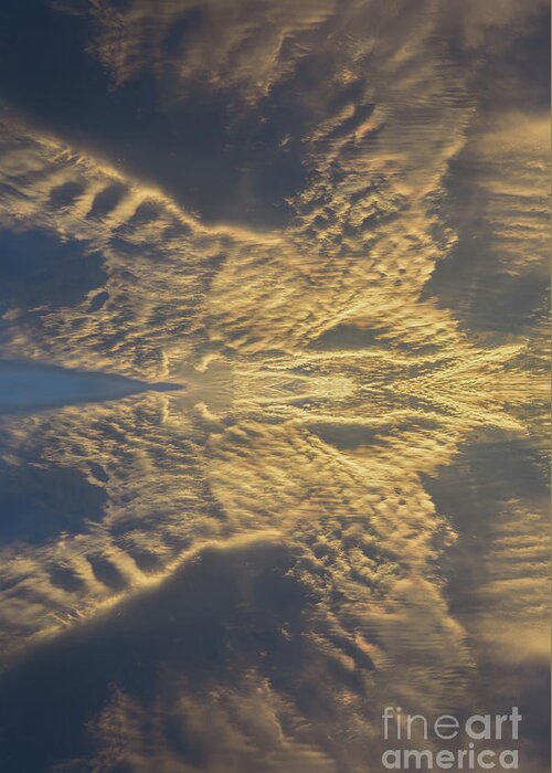 Clouds Greeting Card featuring the digital art Golden clouds in the sunset sky 3 by Adriana Mueller