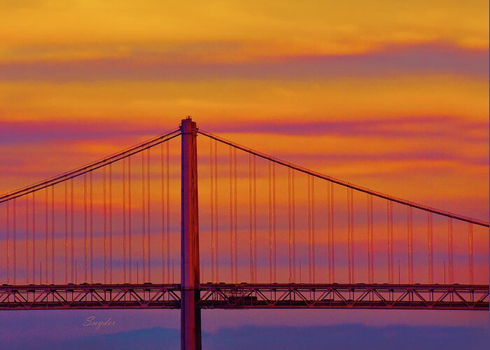 San Francisco Greeting Card featuring the photograph Golden Gate Sunset by Floyd Snyder