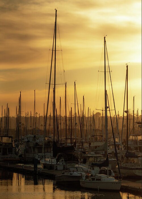 Boat Greeting Card featuring the photograph Golden Harbor 3 by Ryan Weddle