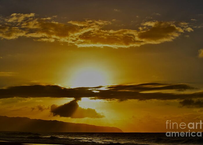 Hawaii Greeting Card featuring the photograph Golden Hawaiian Light by Debra Banks