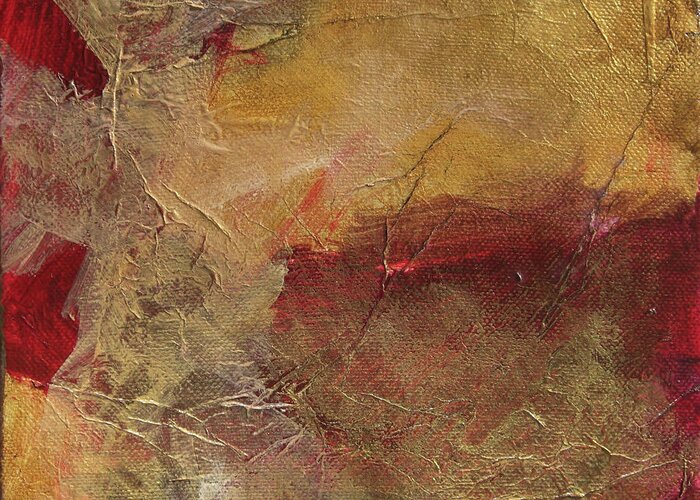 Earthy Greeting Card featuring the painting Golden Ruby by Kristen Abrahamson