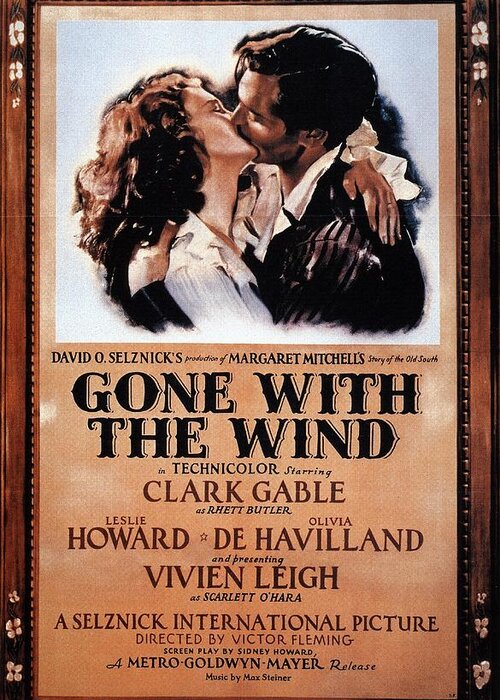 Movie Posters Greeting Card featuring the mixed media Gone With The Wind Movie Poster, 1939 by Linda Howes