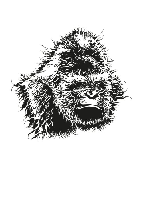 Monkey Greeting Card featuring the digital art Gorilla head Monkey monkey head great ape gift by Toms Tee Store