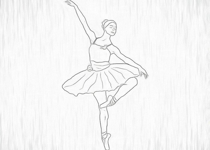 Ballet Greeting Card featuring the digital art Grace by Alison Frank
