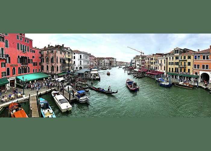 Gondola Greeting Card featuring the photograph Grand Canal Panorama by Jill Love