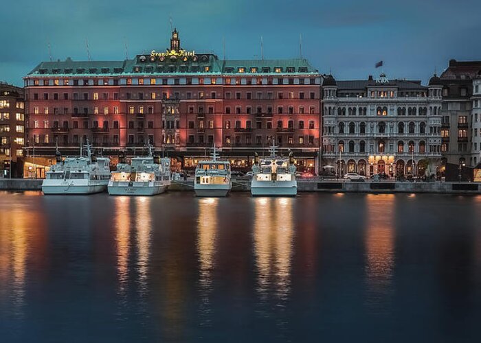 Stockholm Greeting Card featuring the photograph Grand Hotel by Nisah Cheatham
