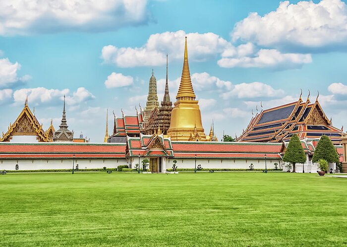 Thailand Greeting Card featuring the photograph Grand Palace by Manjik Pictures