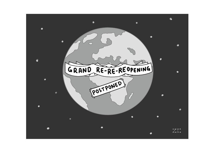 Captionless Greeting Card featuring the drawing Grand Re Re Opening by Zareen Choudhury