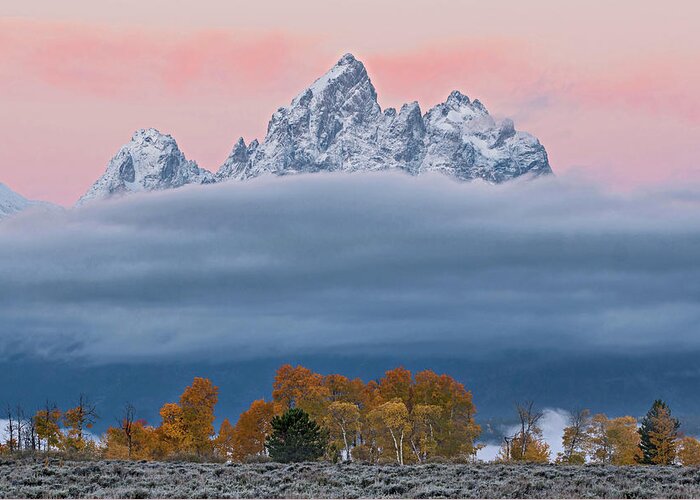Grand Tetons Greeting Card featuring the photograph Grand Teton Color by Wesley Aston