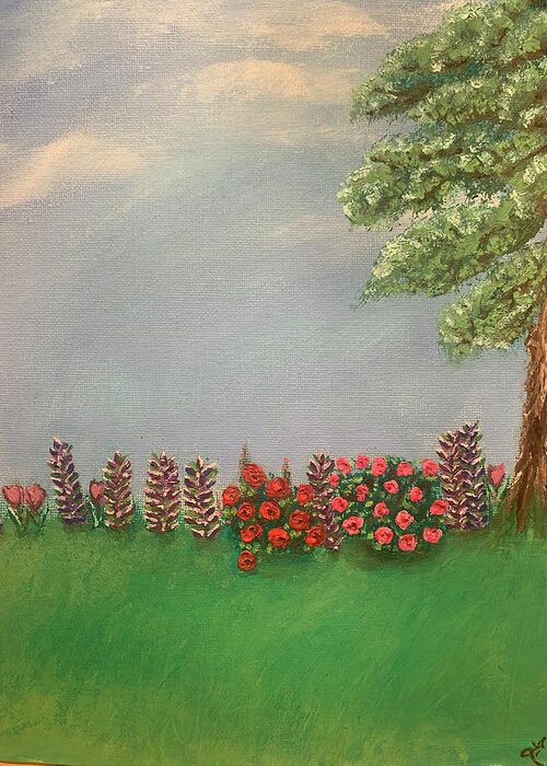 Oil Greeting Card featuring the painting Grandmas Garden by Lisa White
