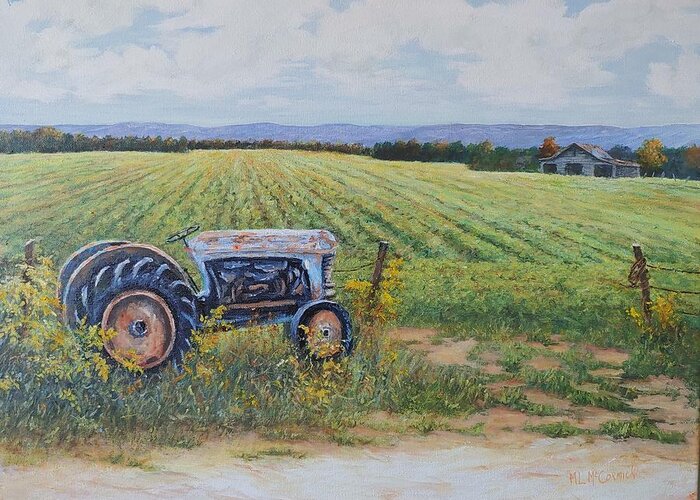 Home Greeting Card featuring the painting Grandpa's Tractor by ML McCormick
