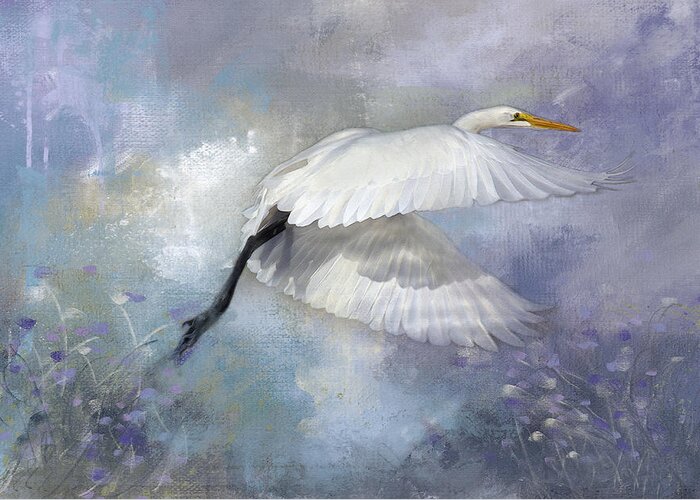 New Upload Greeting Card featuring the photograph Great Egret by Theresa Tahara
