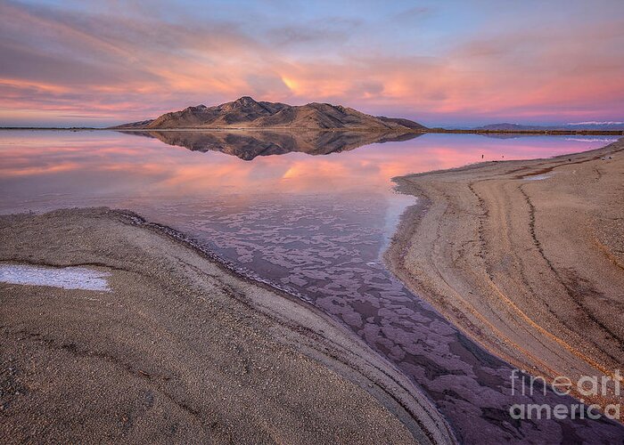 Great Greeting Card featuring the photograph Great Salt Lake Sunset by Spencer Baugh