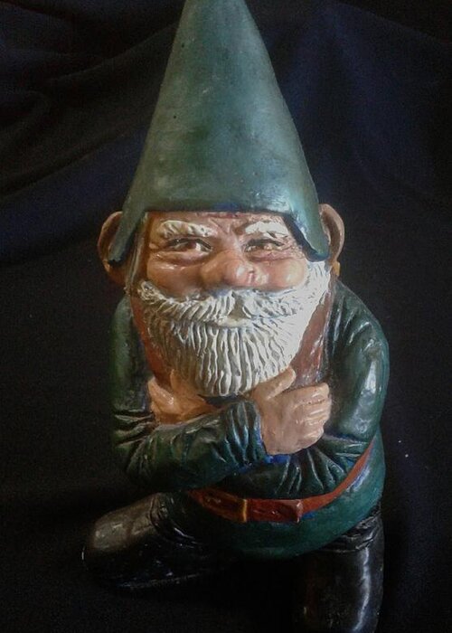  Greeting Card featuring the painting Green Gnome by James RODERICK