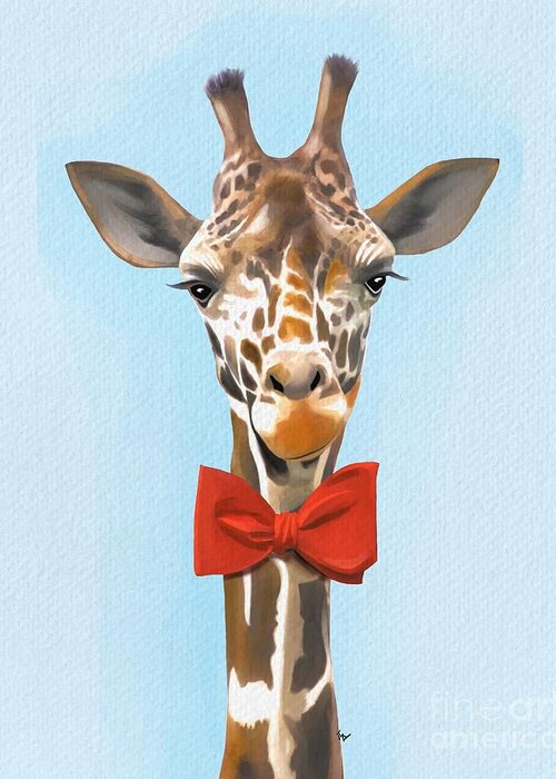 Giraffe Greeting Card featuring the painting Gregory the Giraffe by Tammy Lee Bradley